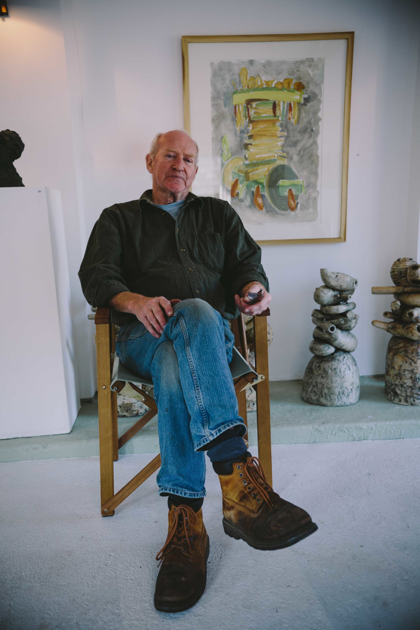 David King sitting in his studio