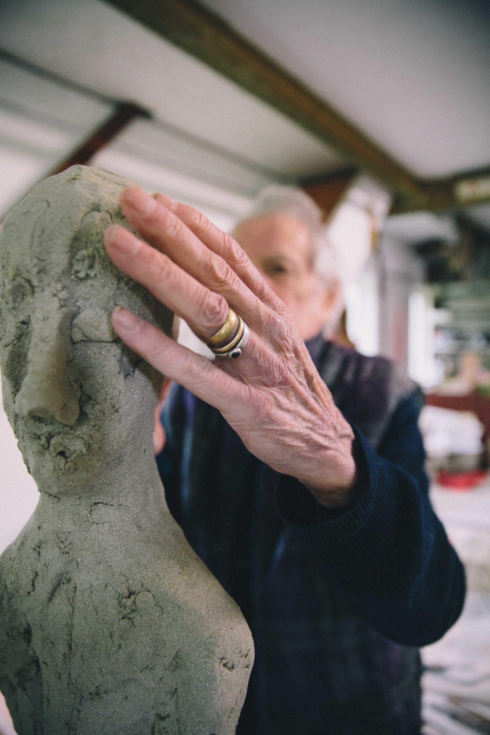 Ian Gregory hand sculpting clay