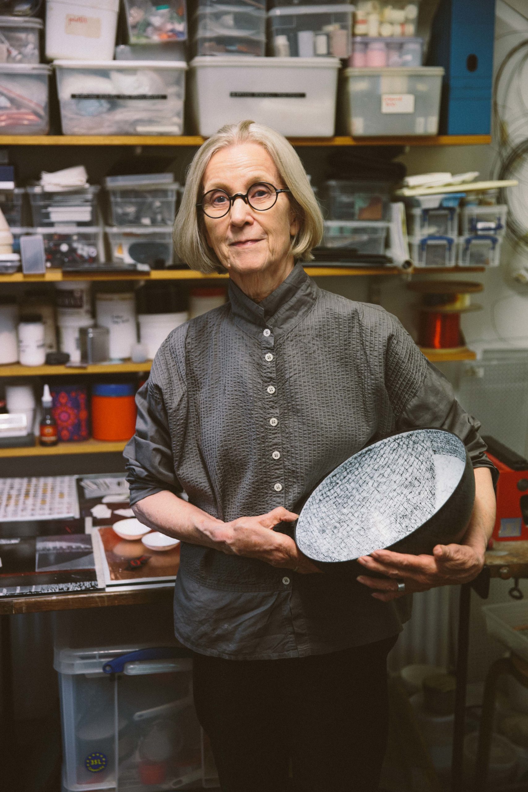 Elizabeth Turrell holding a bowl