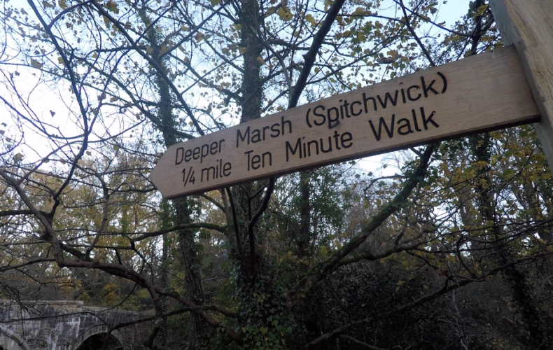 Wooden path sign